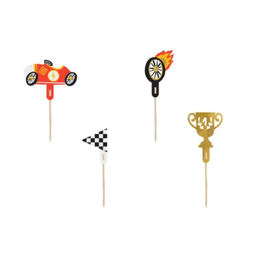 Picture of RACING CARS CUPCAKE TOPPERS 12CM - 4 PACK